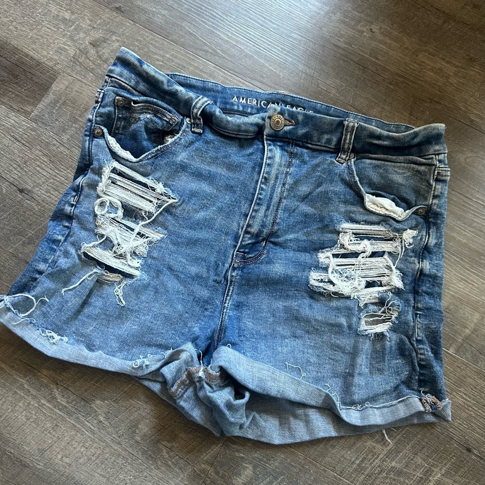 American Eagle Outfitters Blue Distressed Women's Shorts